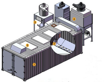 CE Approved Indoor Air Sand Blasting Room With Abrasive Storage Hopper