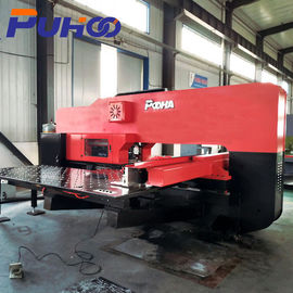Red Color Cnc Punching Press Machine For Steel Plate , High Performance